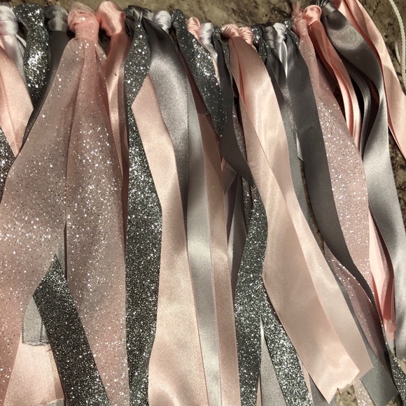 Custom Banner pink silver white sparkle - Picture 3 of 4